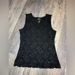 INC International Concepts Black Lace Tank Top